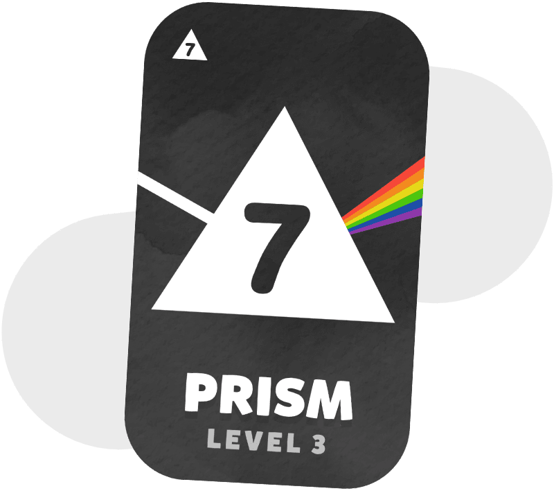 A black Prism card, worth 7 points.